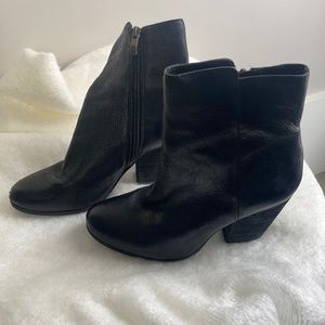 Vince Camuto Leather Stack-Heeled Ankle Boot